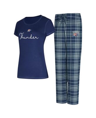Concepts Sport - Women's Navy/Gray Oklahoma City Thunder Vector Top Flannel and Pants Sleep Set