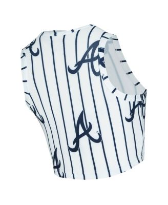 Women's&nbsp;White Atlanta Braves Pinstripe Record Tank and Shorts Set