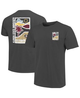 Men's Graphite Florida State Seminoles Comfort Colors Minimal Vista Distressed Graphics T-Shirt