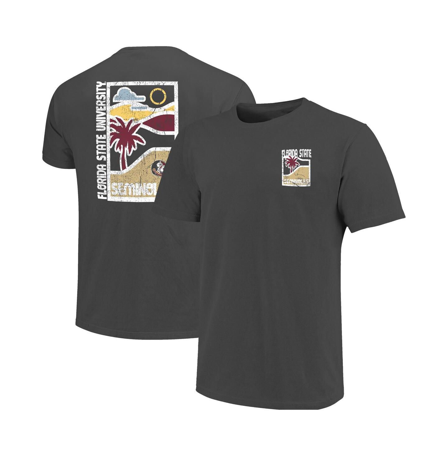 Мужская футболка Image One Graphite Florida State Seminoles Comfort Colors Minimal Vista Distressed Graphics — фото 1
