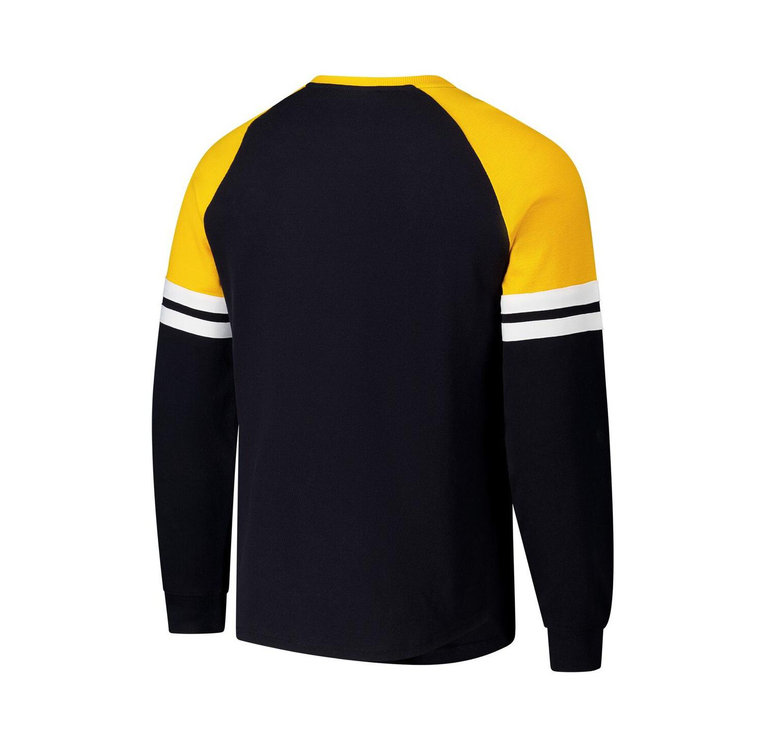 Men's Black Pittsburgh Penguins Thermal Henley Long Sleeve T-Shirt