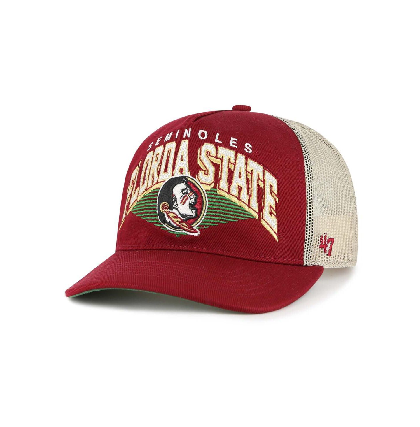 Мужская кепка '47 Brand Garnet Florida State Seminoles Pomona Mesh Hitch Adjustable Trucker Hat — фото 1