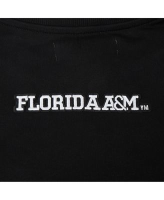 Women's Black Florida A&M Rattlers Cropped Pullover Sweatshirt