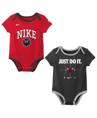 Nike - Newborn Two-Pack Red/Black&nbsp;Chicago Bulls Just Do It Bodysuit Set