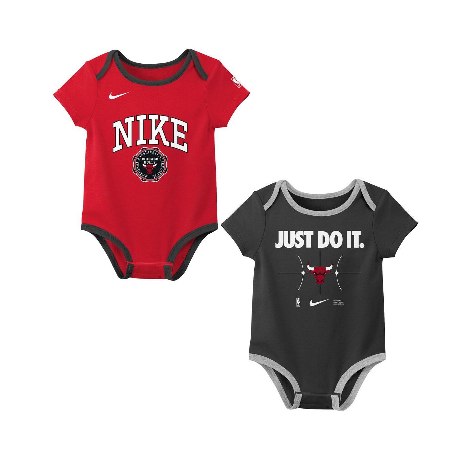 Newborn 2-Pack Red/Black Chicago Bulls Just Do It Bodysuit Set