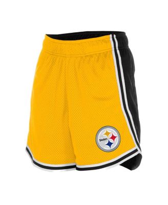 Women's Gold/Black Pittsburgh Steelers Sport Classics Mesh Shorts