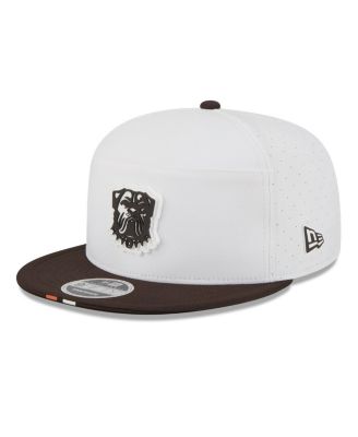 New Era - Men's White/Brown Cleveland Browns 2025 NFL Training Camp Split Panel 9FIFTY Snapback Hat