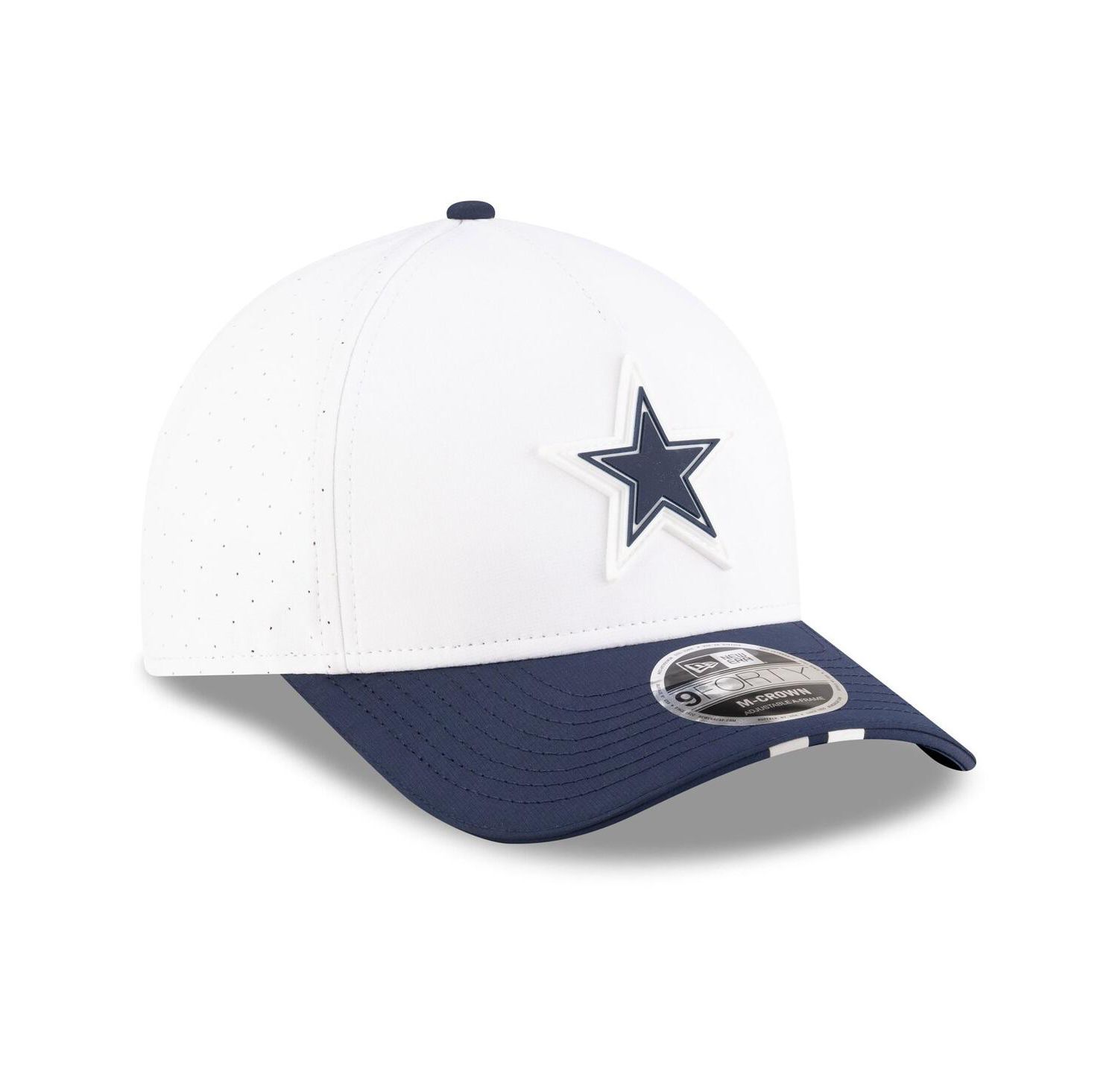 Men's White/Navy Dallas Cowboys 2025 NFL Training Camp A-Frame 9FORTY Adjustable Hat