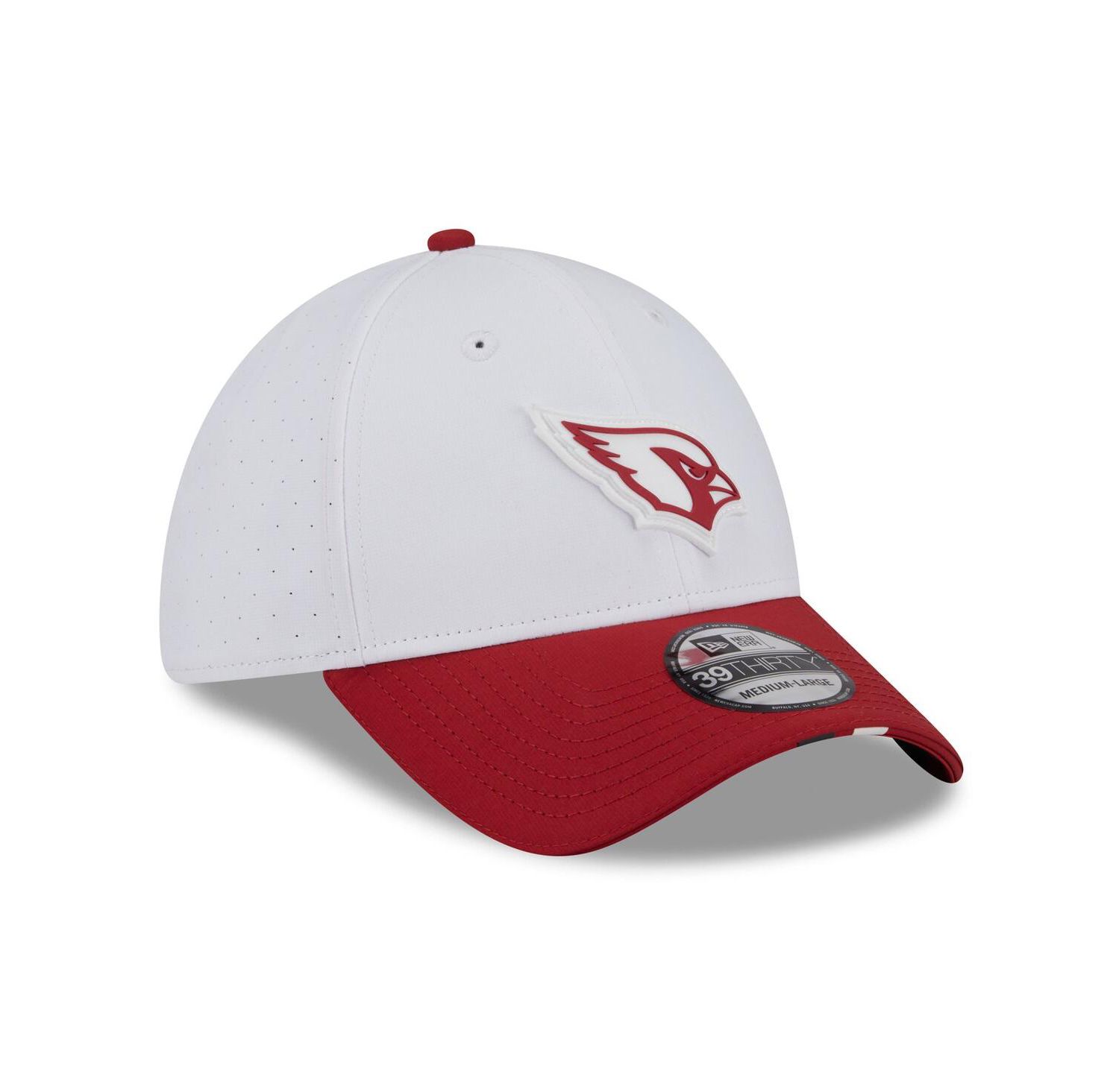 Men's White/Cardinal Arizona Cardinals 2025 NFL Training Camp 39THIRTY Flex Hat