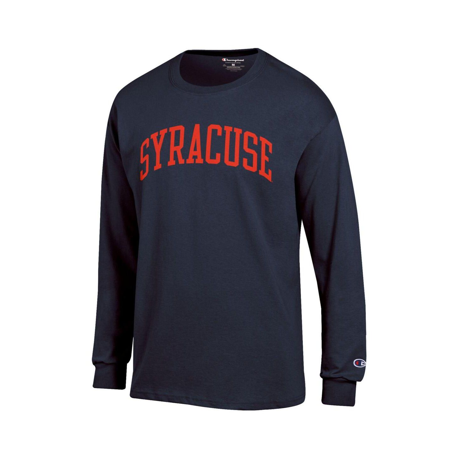 Мужская футболка Champion Navy Syracuse Orange Basic Arch Long Sleeve — фото 2