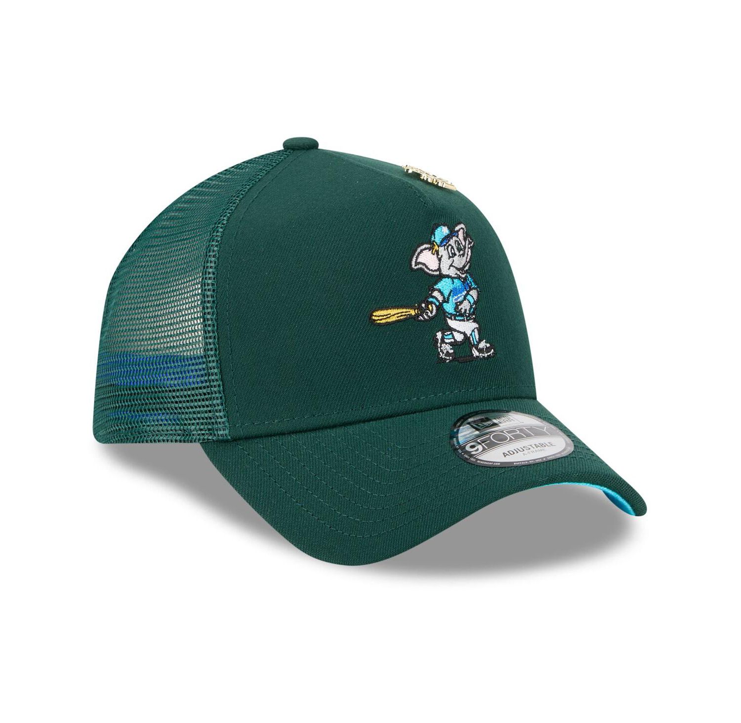 Men's Green Athletics 2025 Big League Chew A-Frame 9FORTY Adjustable Trucker Hat