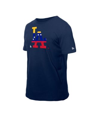 Men's Navy Los Angeles Dodgers Venezuelan Flag Logo T-Shirt