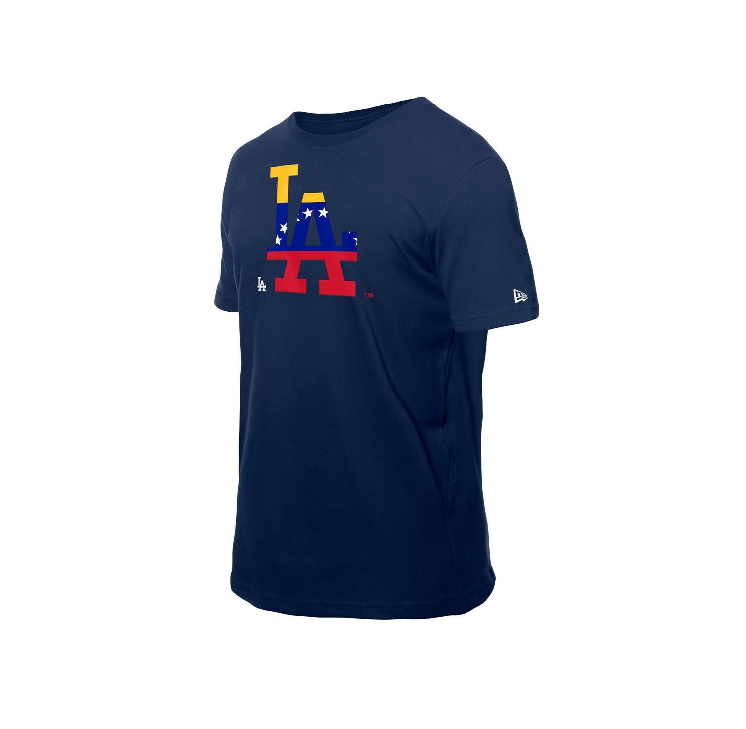 Men's Navy Los Angeles Dodgers Venezuelan Flag Logo T-Shirt