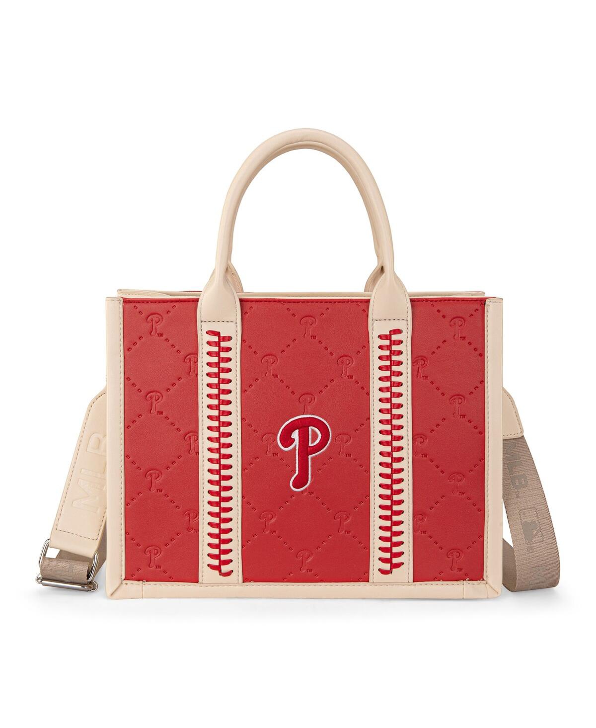 Philadelphia Phillies Whipstitch Crossbody Tote Handbag - Red