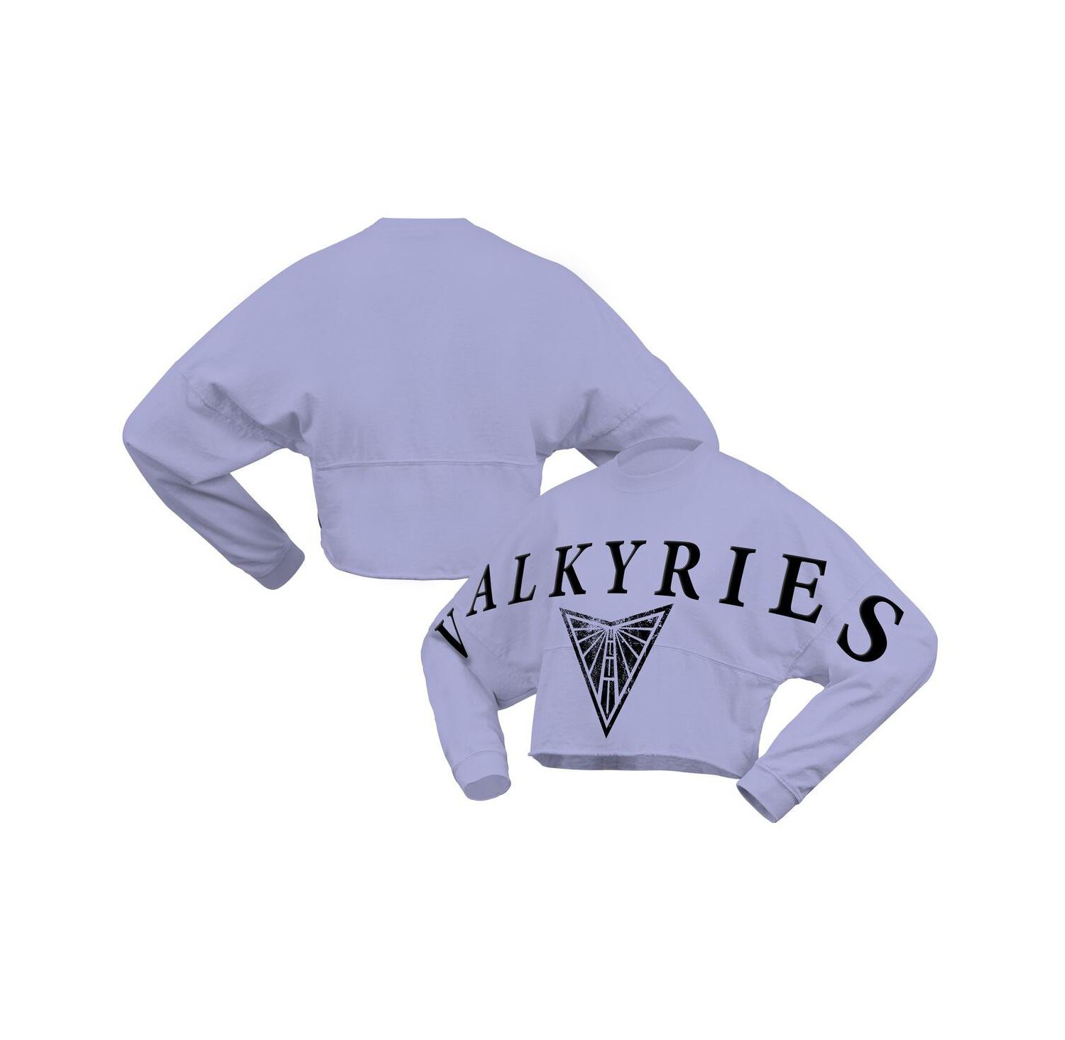 Women's Violet Golden State Valkyries Jumbo Print Oversized Cropped Long-Sleeve T-Shirt