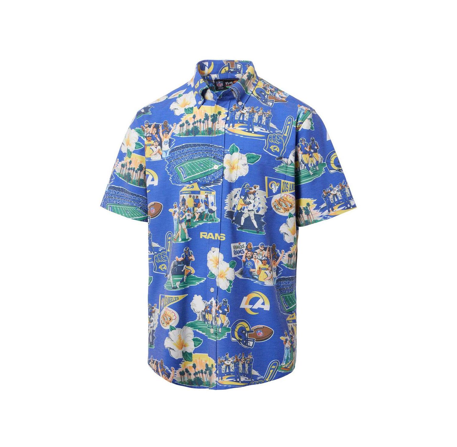 Men's Royal Los Angeles Rams Scenic Button-Down Shirt