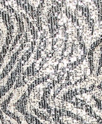 Juniors' Zebra Sequined Bodycon Dress