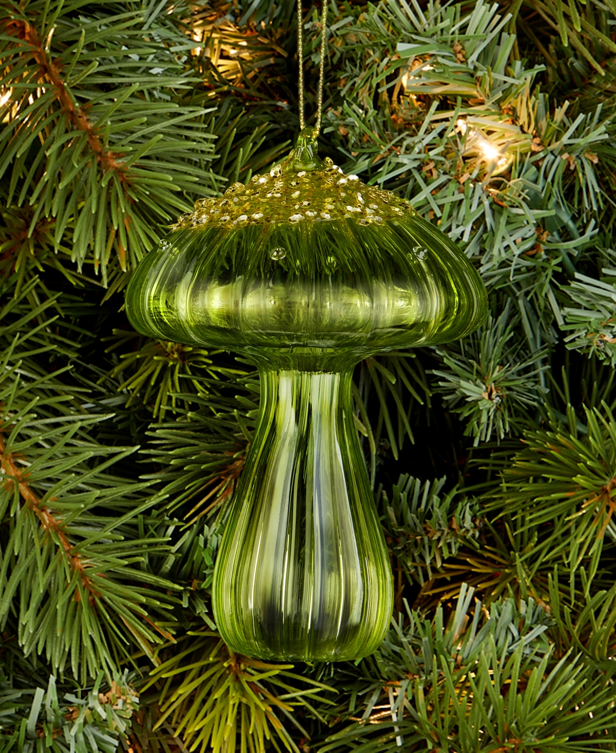 Holiday Lane Enchanted Forest Glass Mushroom Ornament, Macy's Exclusive