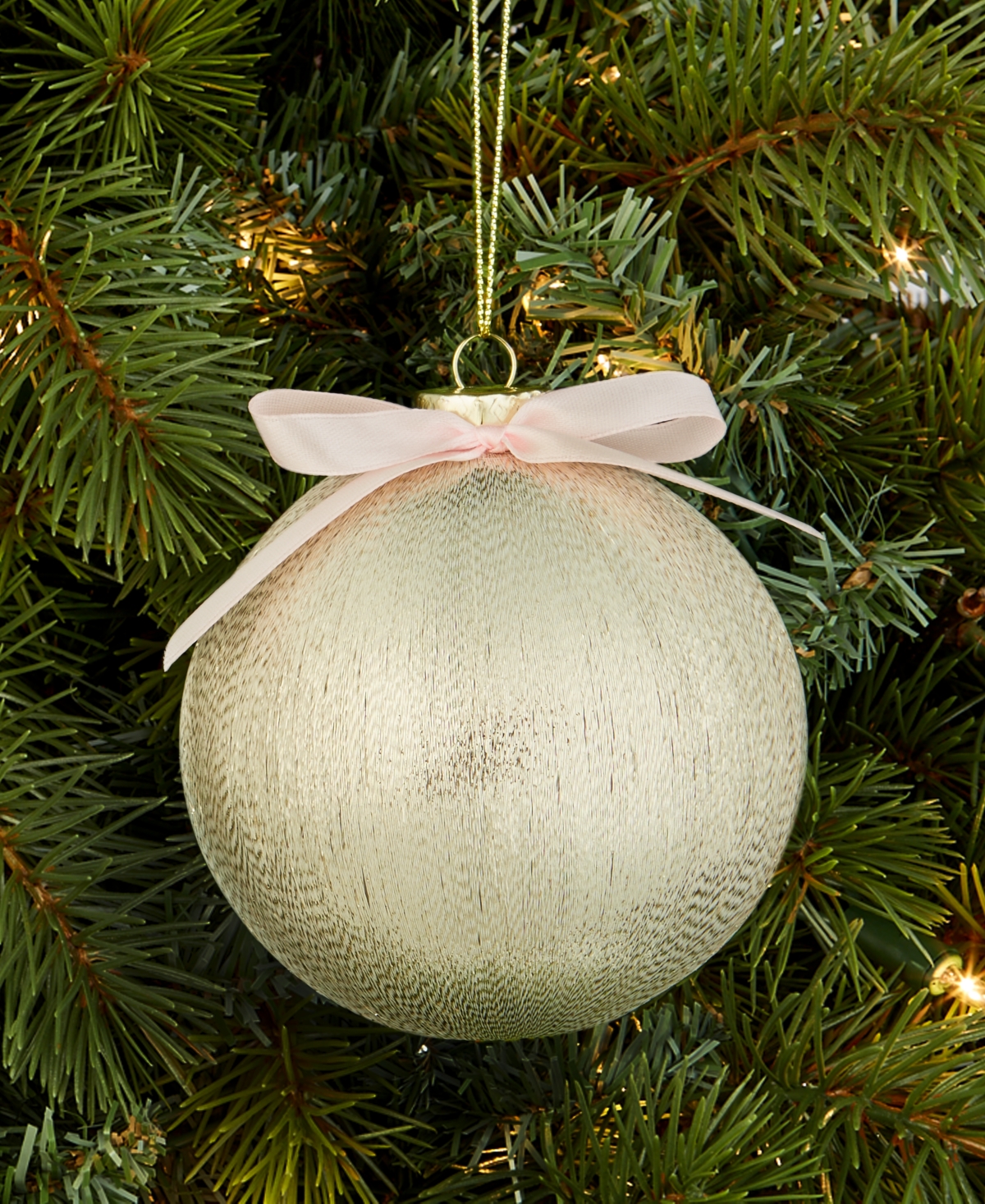 Holiday Lane Gilded Glamour Gilded Glamour Bow-trim Satin Ball Ornament, Macy's Exclusive In Transparent