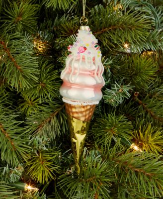 Sugar Plum Glass Ice Cream Cone Ornament, Macy's Exclusive