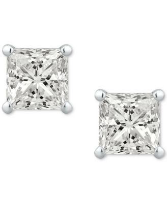 GIA Certified Diamond Princess-Cut Stud Earrings (1 ct. t.w.) in 14K White Gold