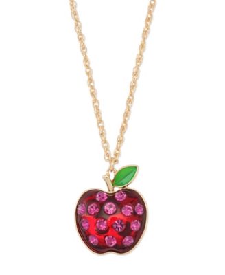 Faux Stone Straight Apple Pendant Chain Necklace