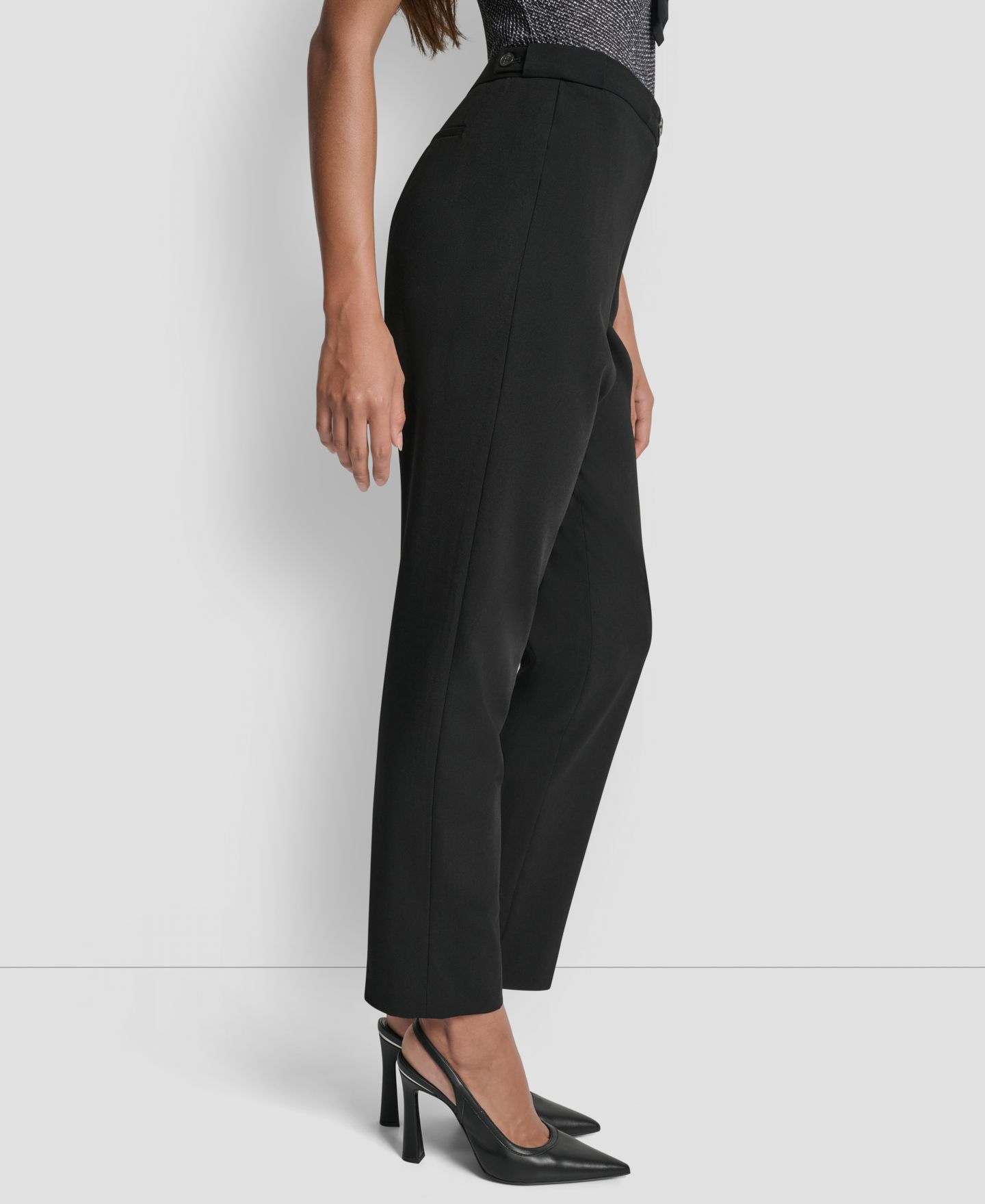 Женские брюки DKNY Slim Ankle Trousers, цвет: Чёрный — фото 3