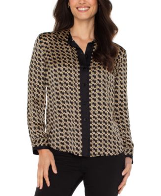 Liverpool Los Angeles - Women's Long-Sleeve Button-Front Woven Shirt