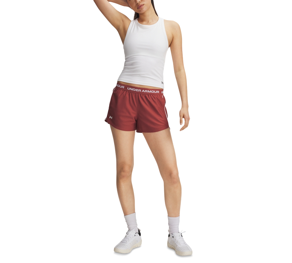 Under Armour Women's Ua Tech Play Up Training Shorts In Brown