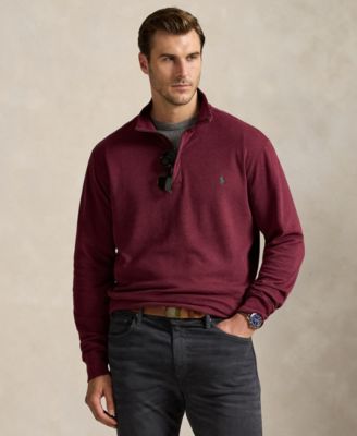 Men's Big & Tall Luxury Jersey Quarter-Zip Pullover