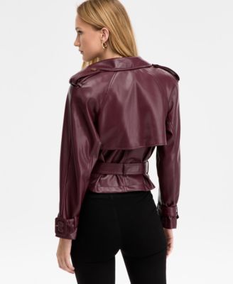 Women's Faux-Leather Biker Jacket, Macy's Exclusive 