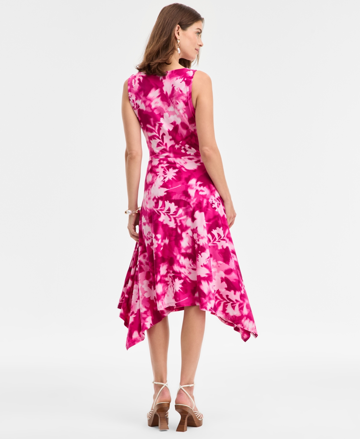 Inc International Concepts Women's Scoop-neck Asymmetric-hem Dress, Macy's Exclusive In Multi
