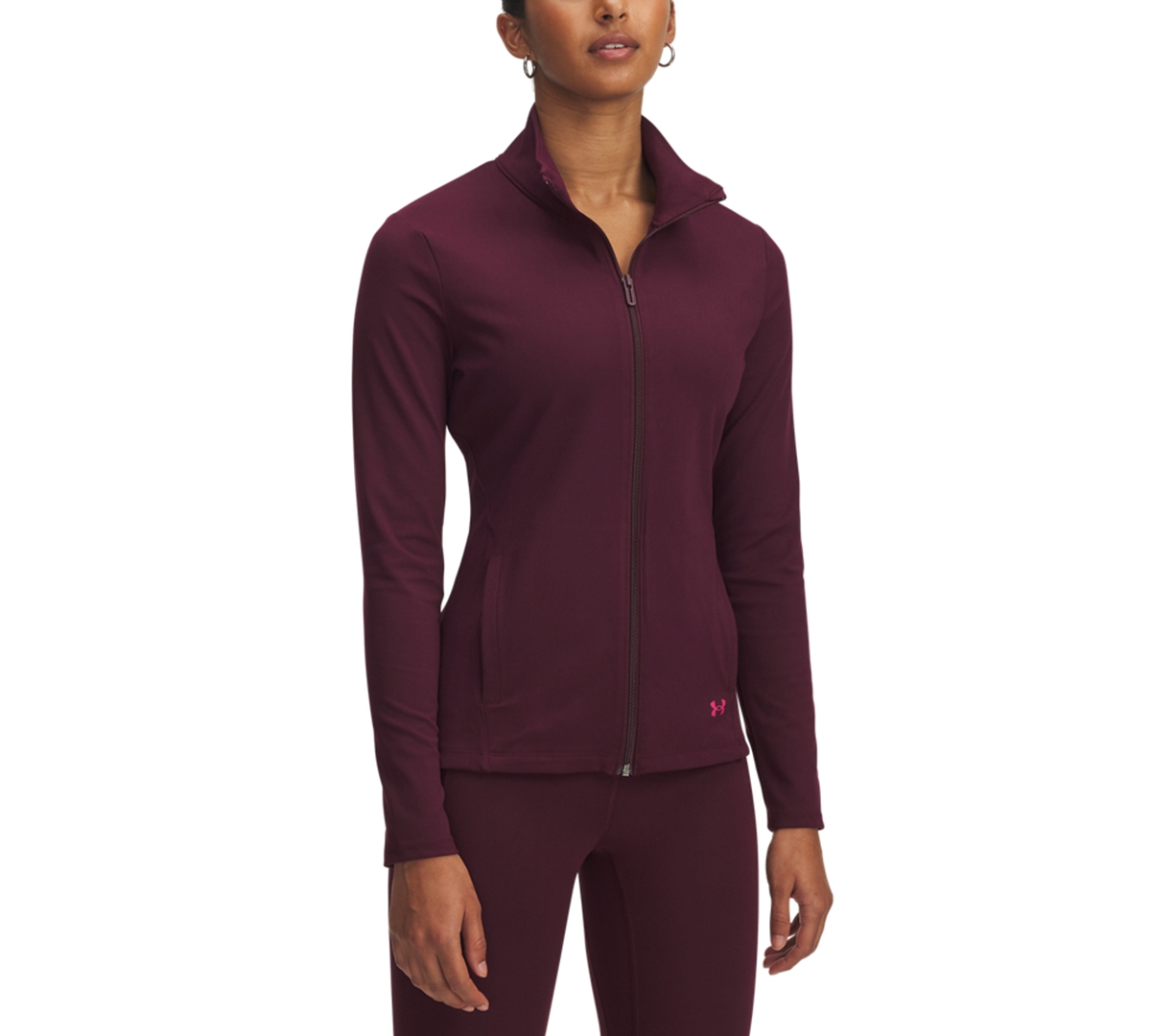 Under Armour Women's Motion Zippered Mock-neck Jacket In Burgundy