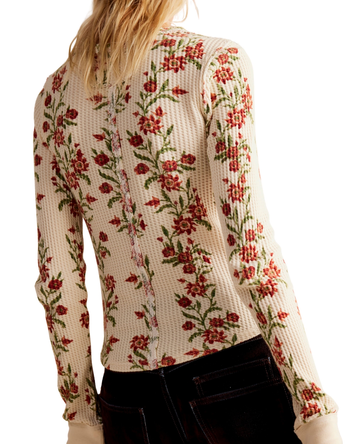 Free People Women's Pretty Little Printed Cotton Thermal Top