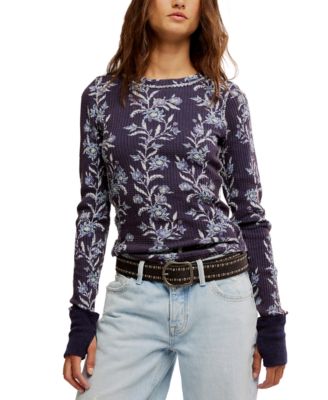 Free People - Women's Pretty Little Printed Cotton Thermal Top