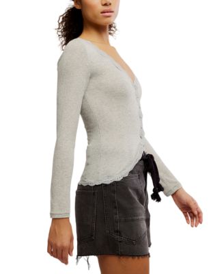 Women's Big Love Lace-Trim Button-Front Cardigan