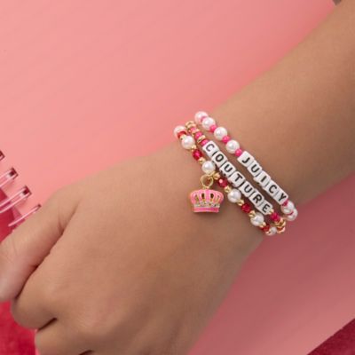 Crown Charm 3 Piece Beaded Jewelry