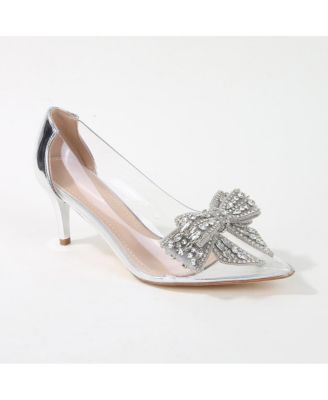 Nala Clear Vinyl Pump with Rhinestone Bow