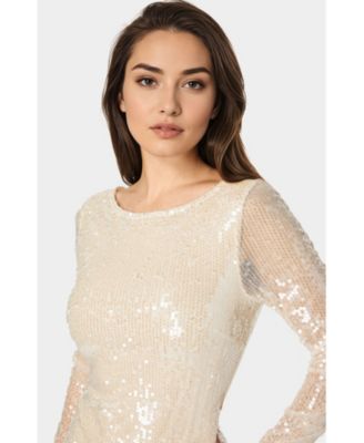 Women's Cowl Back Sequin Mini Dress
