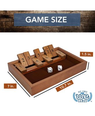 9 Number Shut the Box Board Game with Walnut Stained Wood, 11 in.