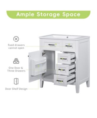 30" Bathroom Vanity with Sink & Drawers