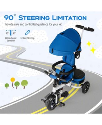 Toddler 5-in-1 Folding Trike 1-5 Years Old w/ Safety Harness Storage