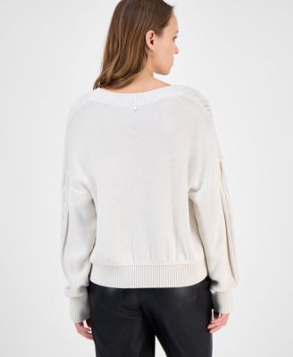 Women's Side-Stitch Cable-Knit Sweater