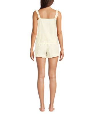 Women's Poplin 2 Piece Pajama Set - Tank Top and Shorts