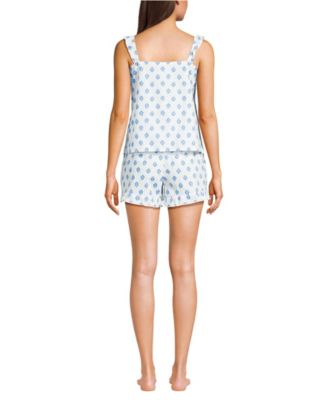 Women's Poplin 2 Piece Pajama Set - Tank Top and Shorts