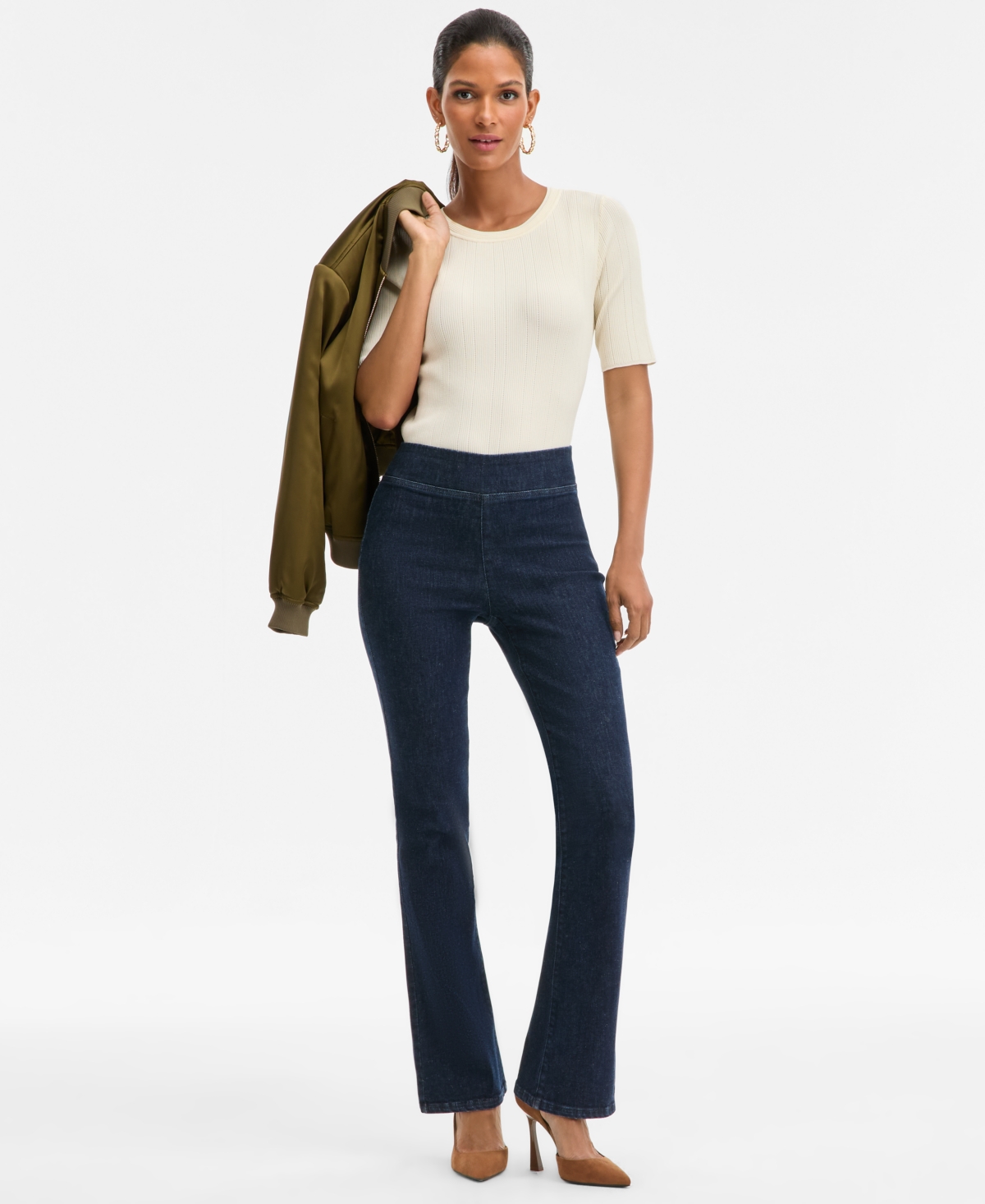 Inc International Concepts Women's High-rise Pull-on Bootcut Jeans, Macy's Exclusive In Blue