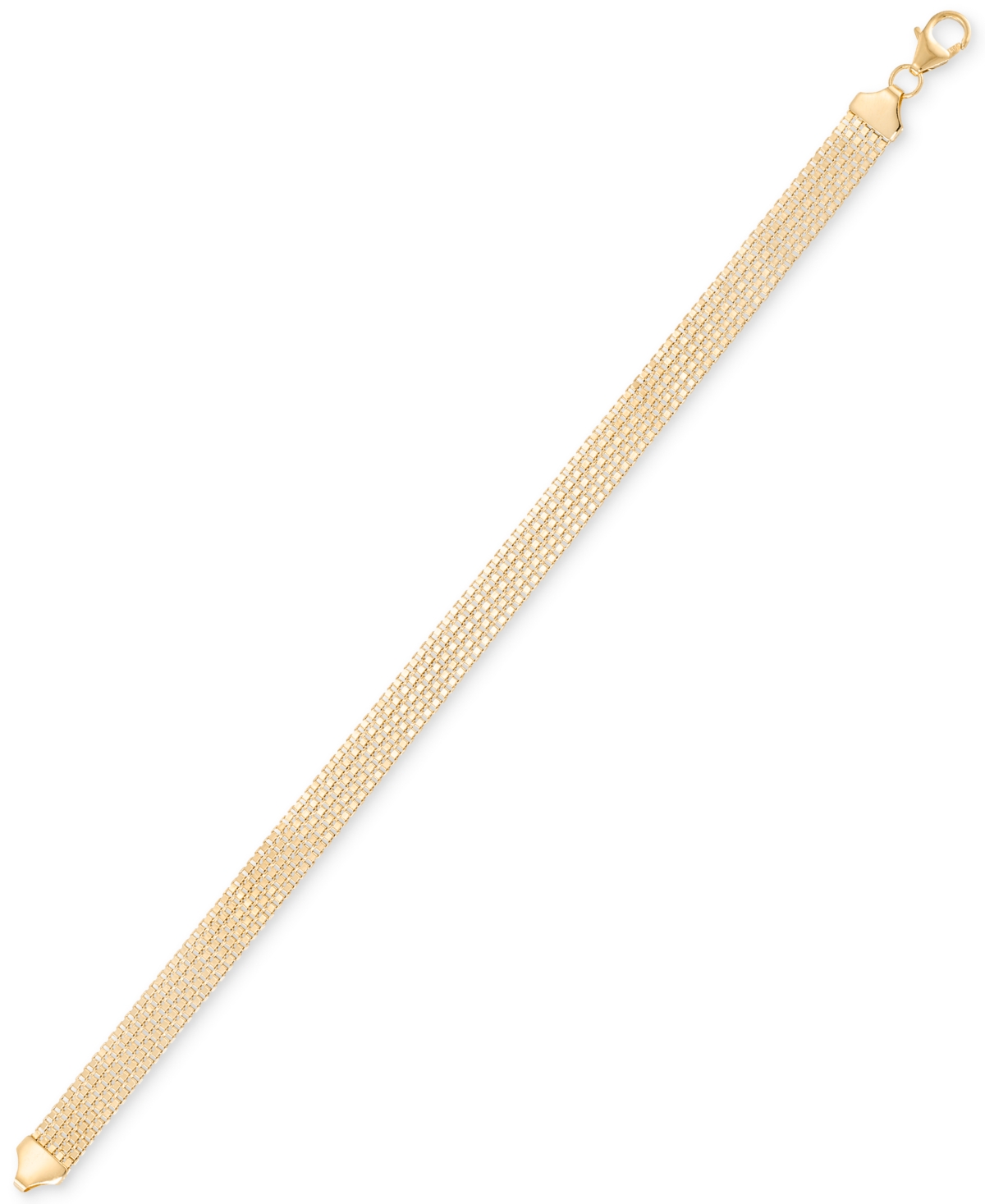 Macy's Woven Classic Squared Box Chain Link Bracelet In 10k Gold In Yellow