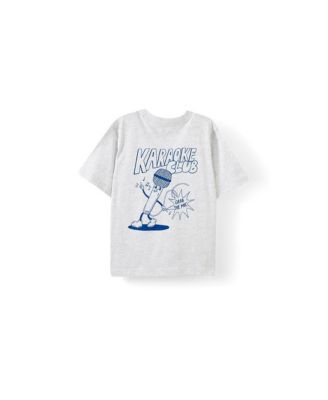 Little Girls Poppy Oversize Graphic Print Tee