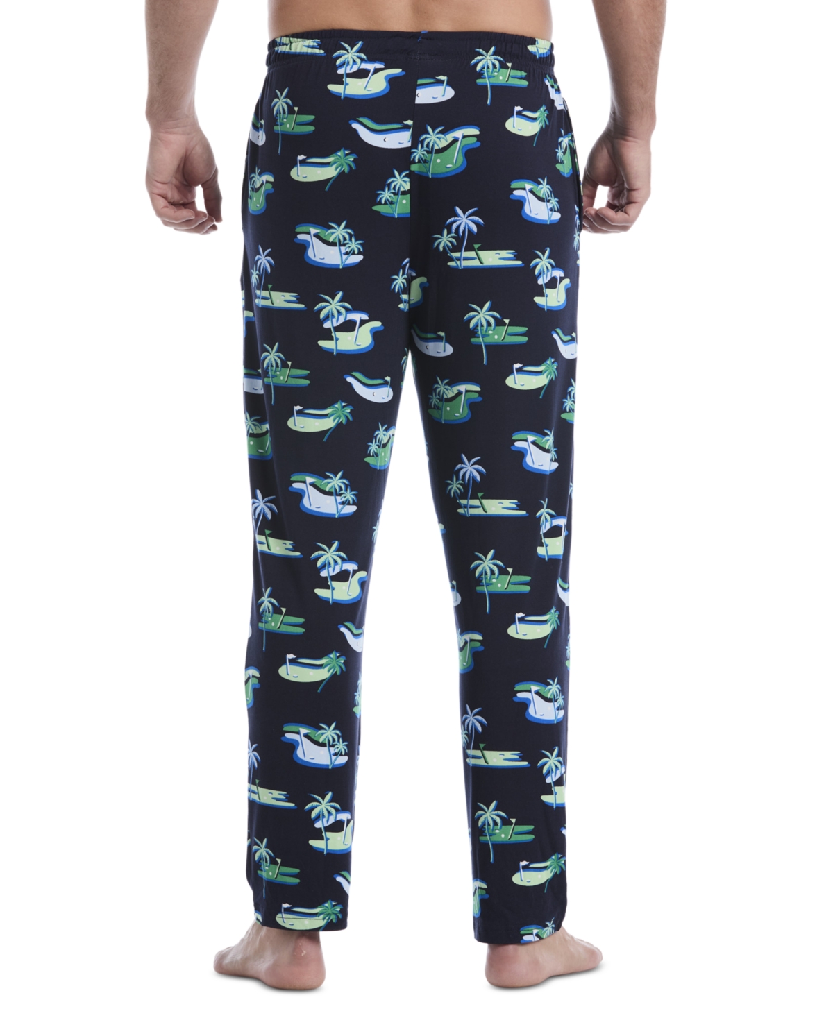 Perry Ellis Portfolio Men's Soft Touch Beach Course Golf Pajama Set In Green