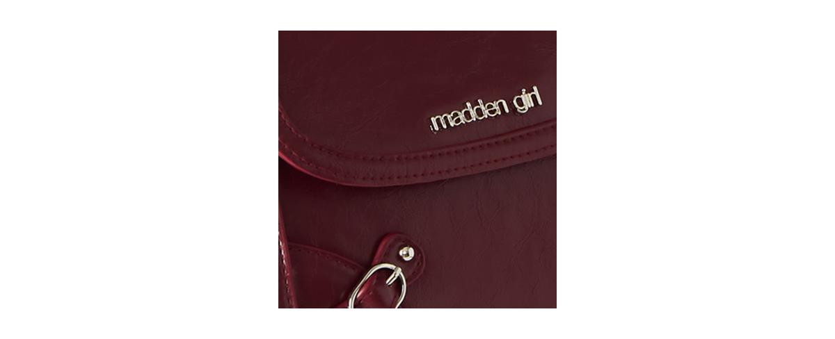 Madden Girl Lilithc Crinkle Top Handle Satchel Bag In Burgundy